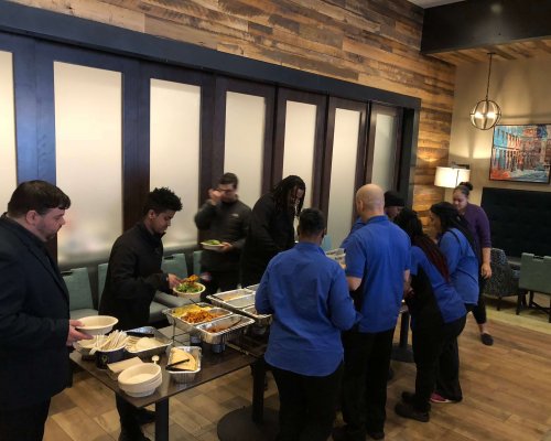 QDOBA Catering Buffet Style Hot Bar Example